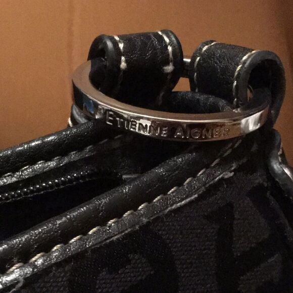 Eitienne Aigner Black Logo Purse - Good Preowned Condition - Picture 5 of 13